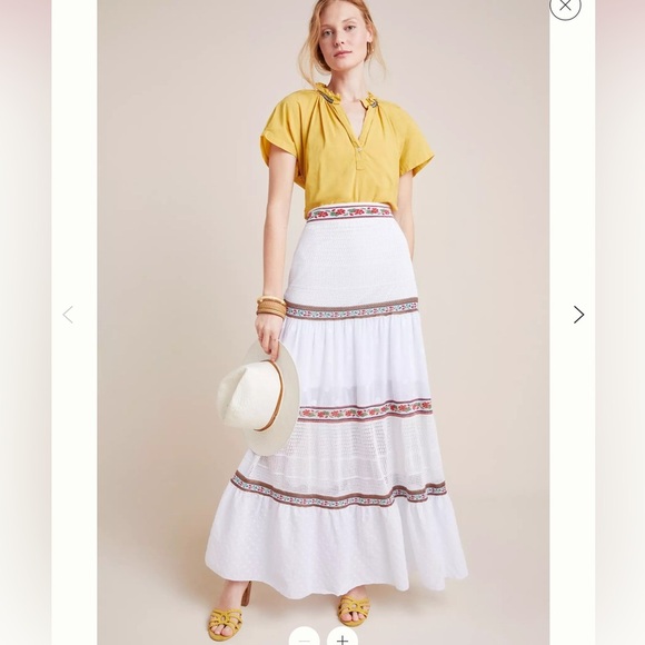 Anthropologie x Cecilia Prado Lori Tiered Maxi Skirt boho Gypsy - Picture 2 of 9